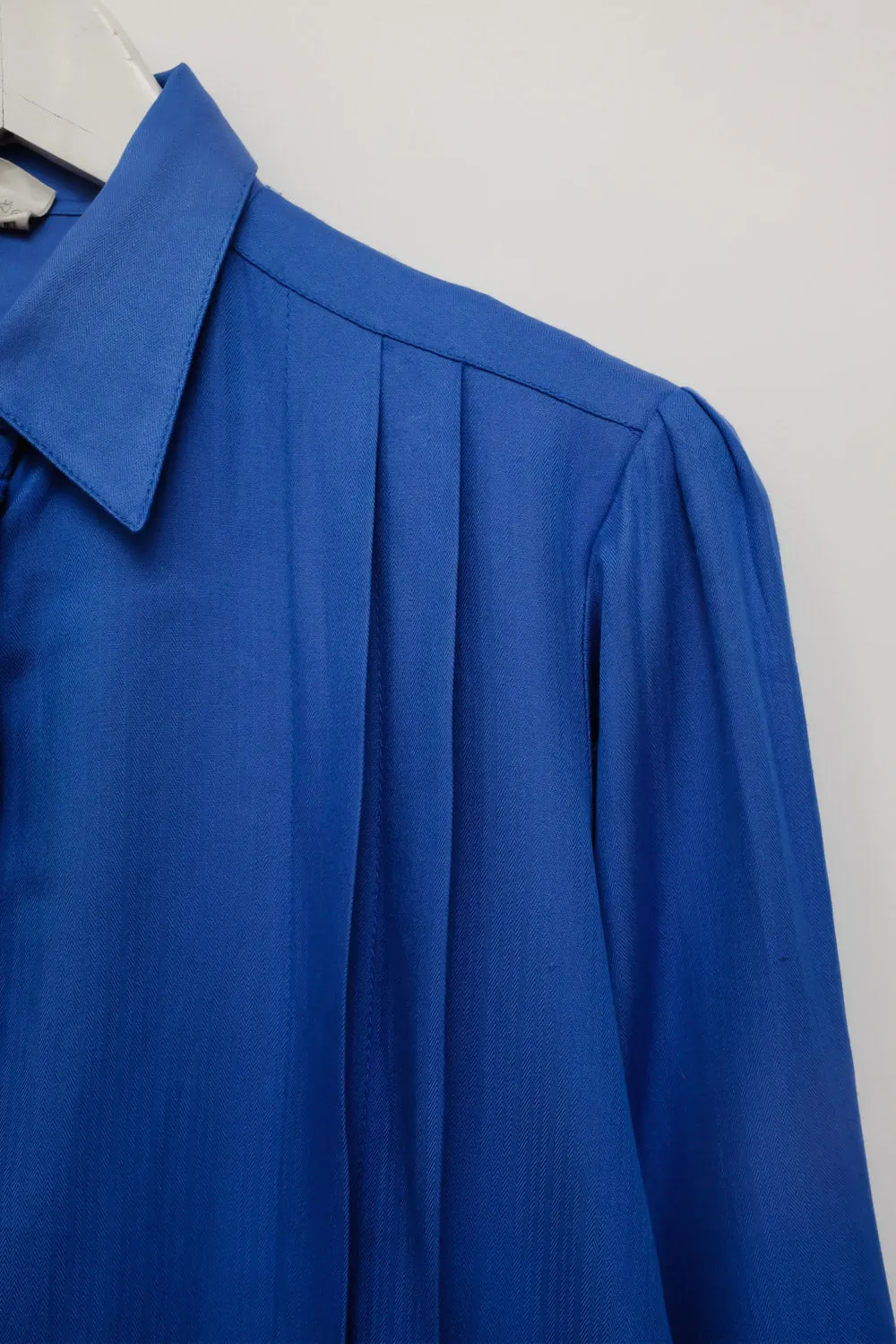 0049_VINTAGE BLUE PLEATED BLOUSE