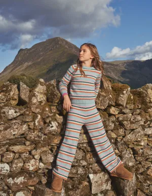 All Over Fair Isle Jumper-Dusk Blue Stripe