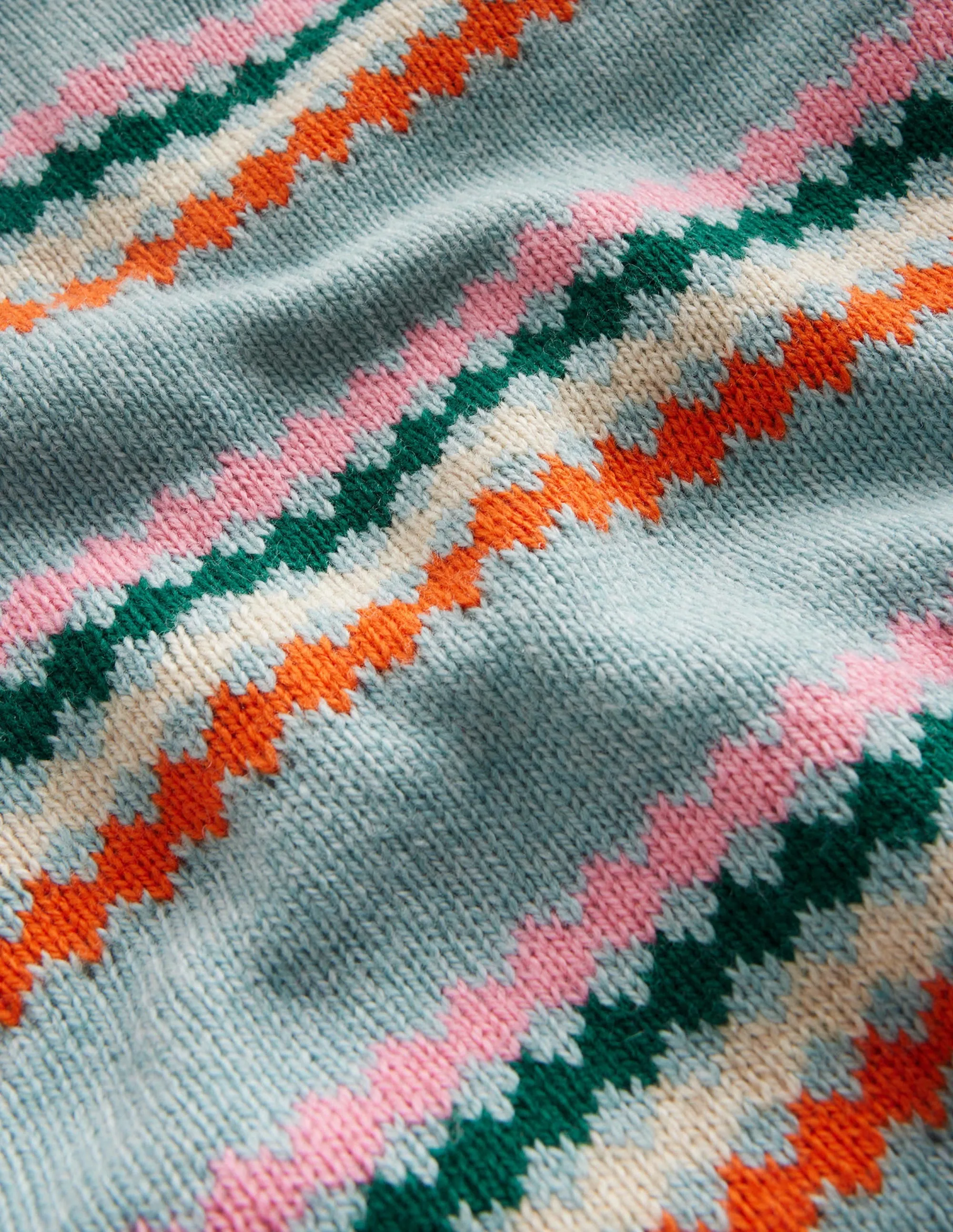 All Over Fair Isle Jumper-Dusk Blue Stripe