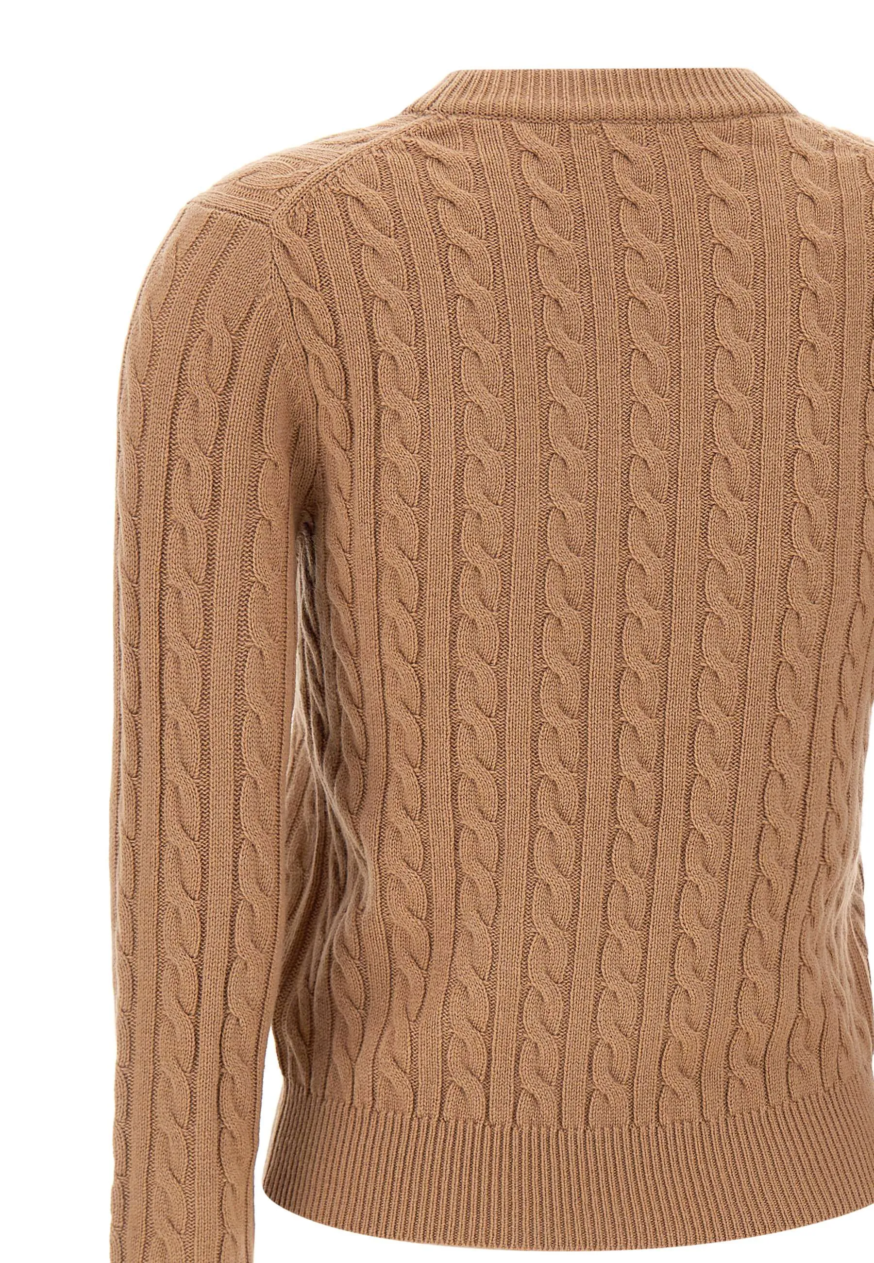 Beige Cable Knit Sweater for Women