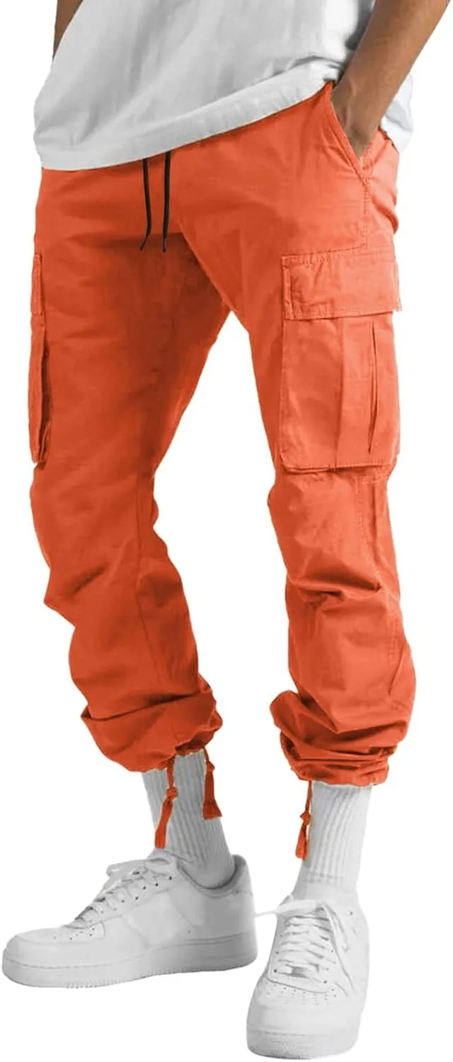 Big and Tall Sweatpants for Men Sports Hiking Work Pants Men's Hip Hop Harem Pants Joggers Linen Drawstring Elastic