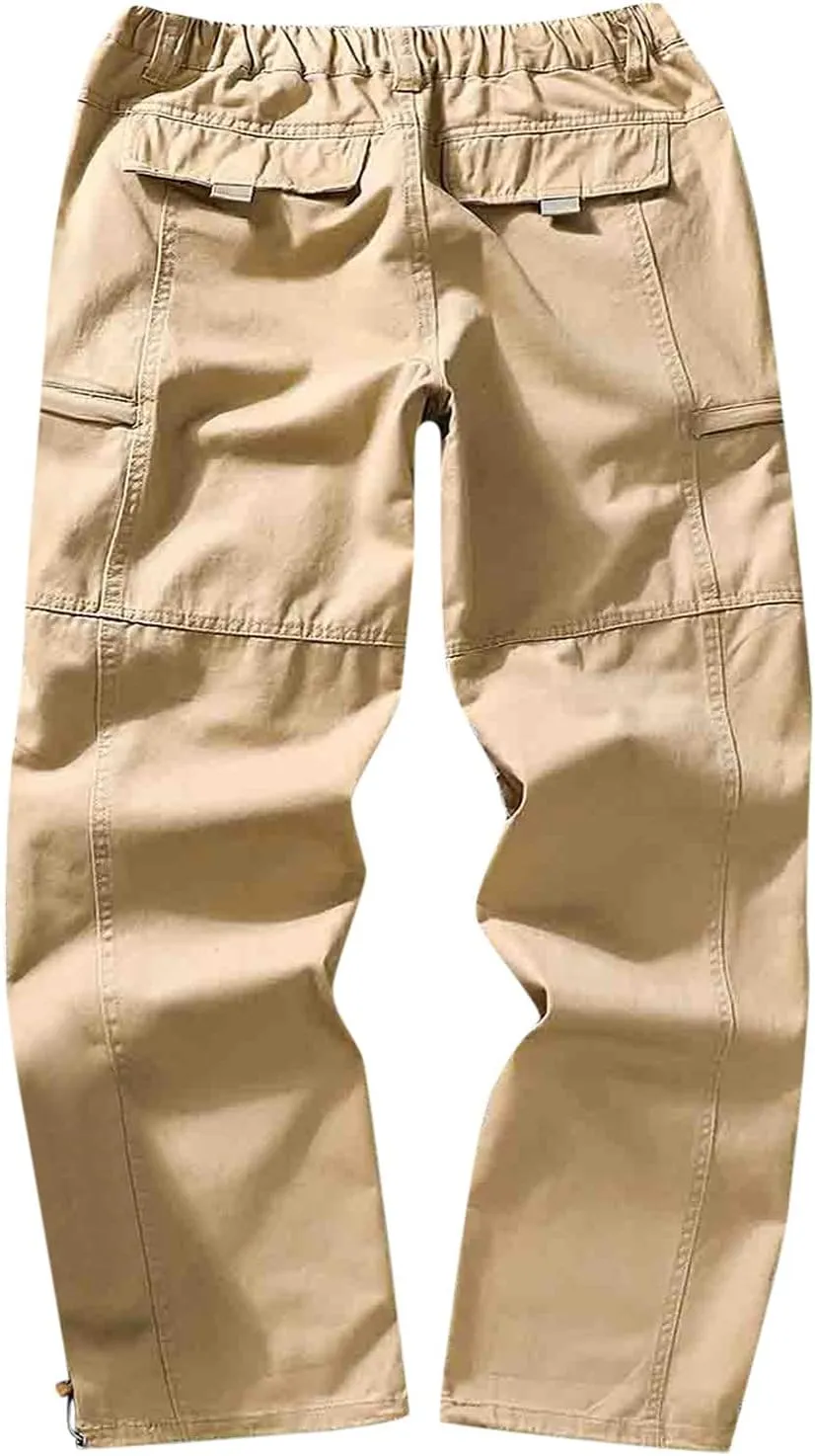 Cargo Trousers for Men with Pockets Mens Cargo Pants Casual Drawstring Athletic Jogger Sports Outdoor Trousers Mens