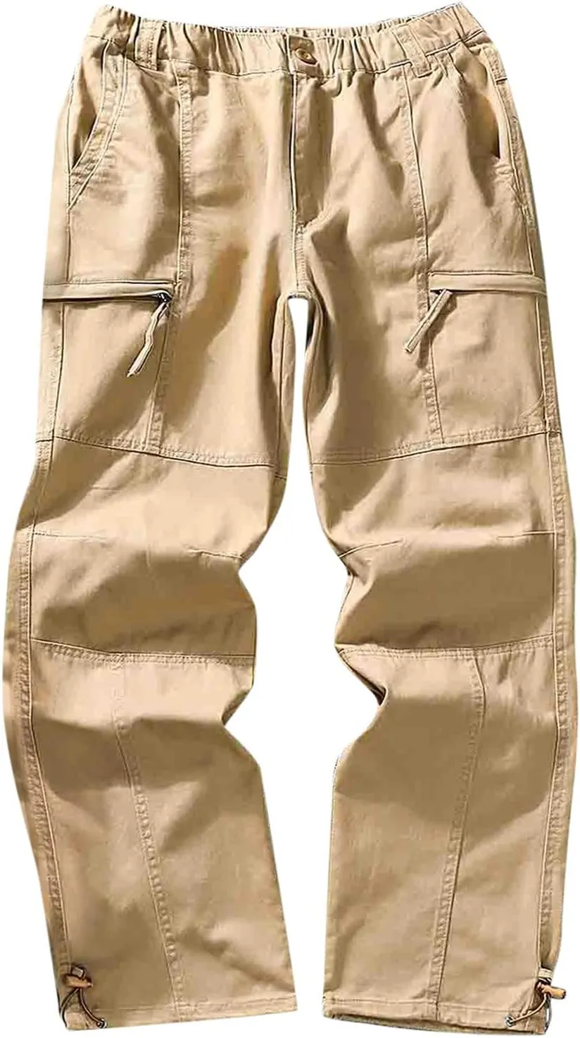 Cargo Trousers for Men with Pockets Mens Cargo Pants Casual Drawstring Athletic Jogger Sports Outdoor Trousers Mens