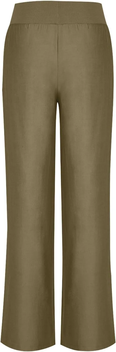 Casual Elastic Waist Trousers for Women Baggy Wide Leg Pants Trendy High Waisted Pants Soft Comfy Lounge Pants