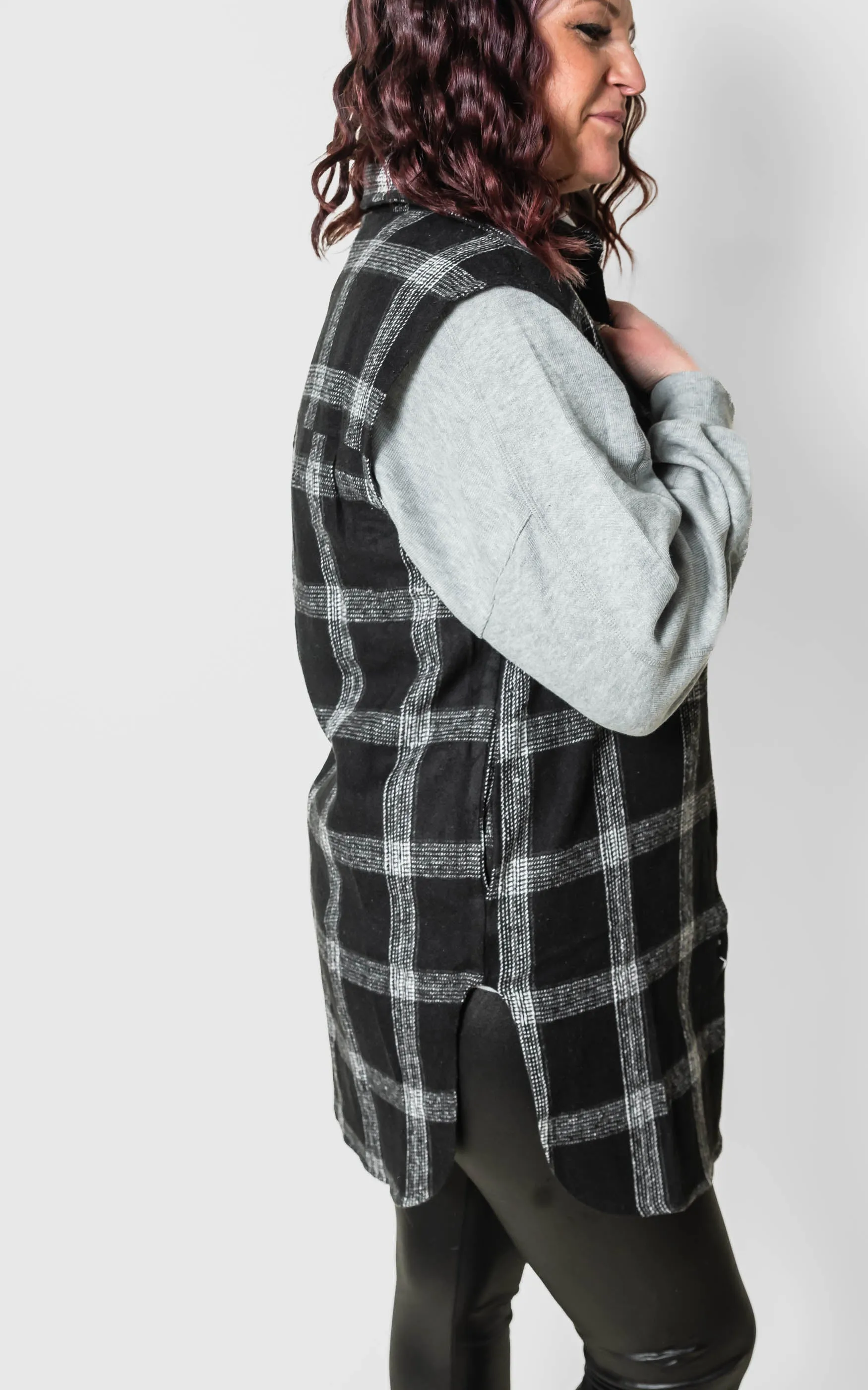 Check Vest with Patch Pockets