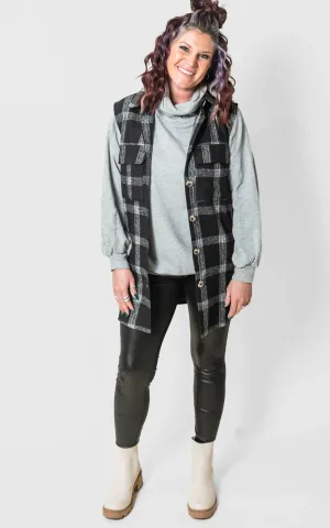 Check Vest with Patch Pockets