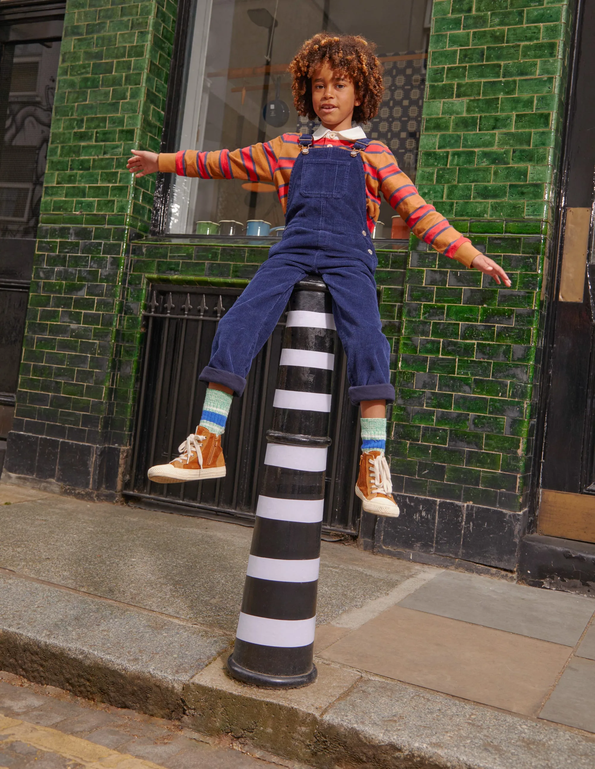 Cord Utility Dungarees-College Navy