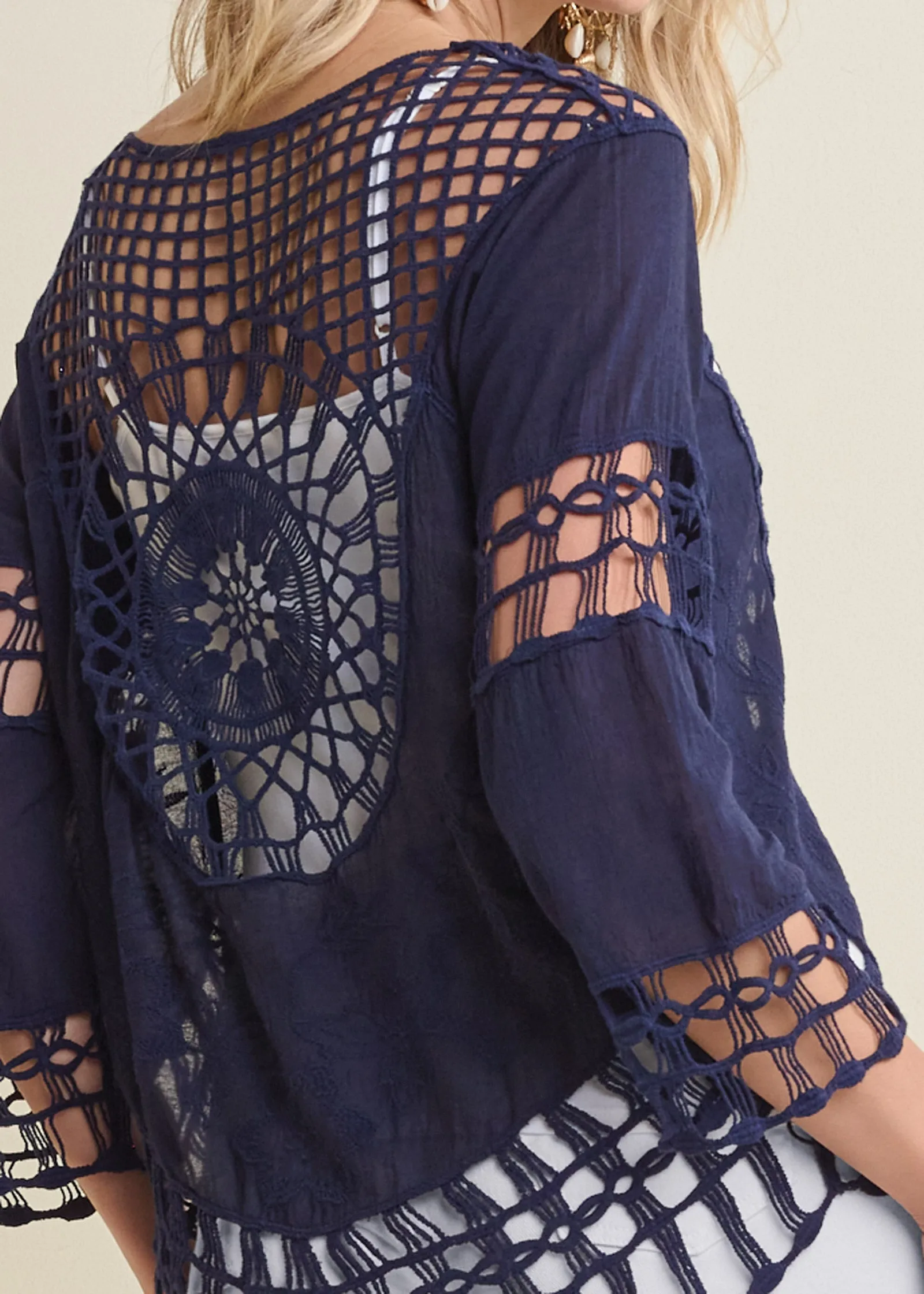 Crochet Top - Navy