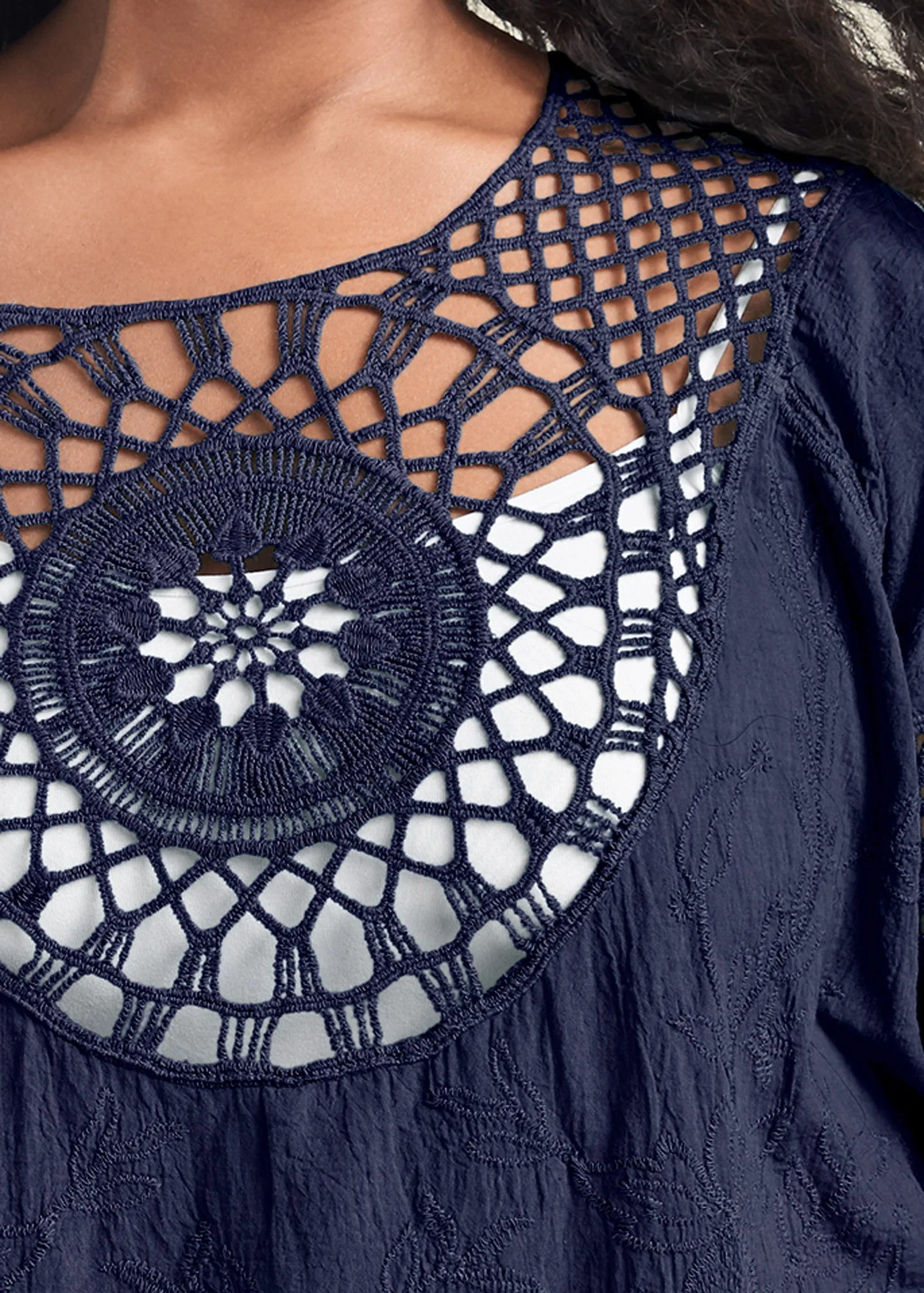 Crochet Top - Navy