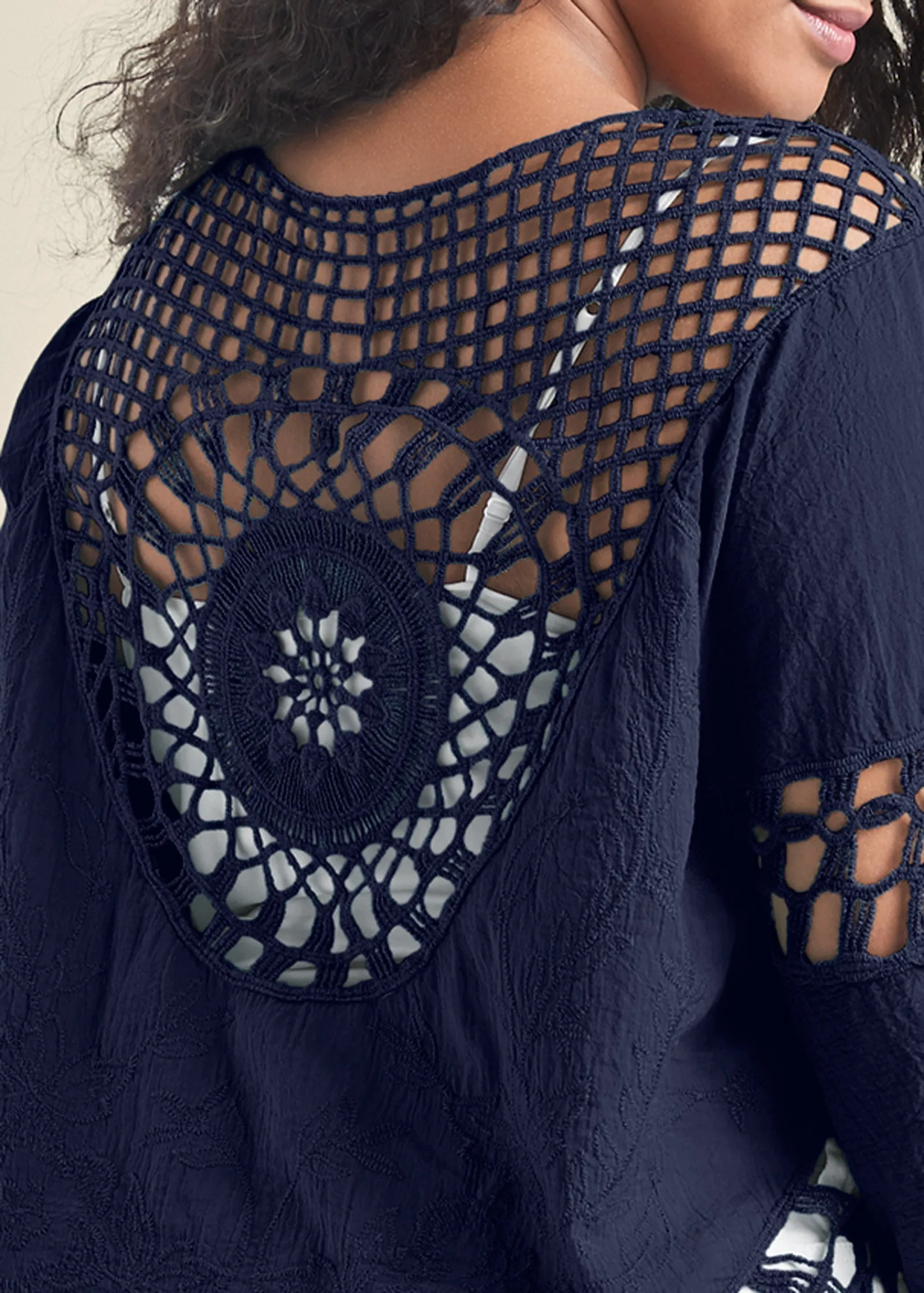 Crochet Top - Navy