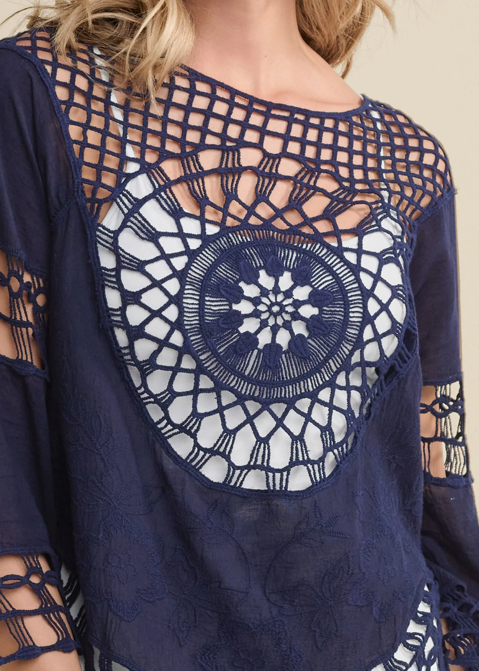 Crochet Top - Navy