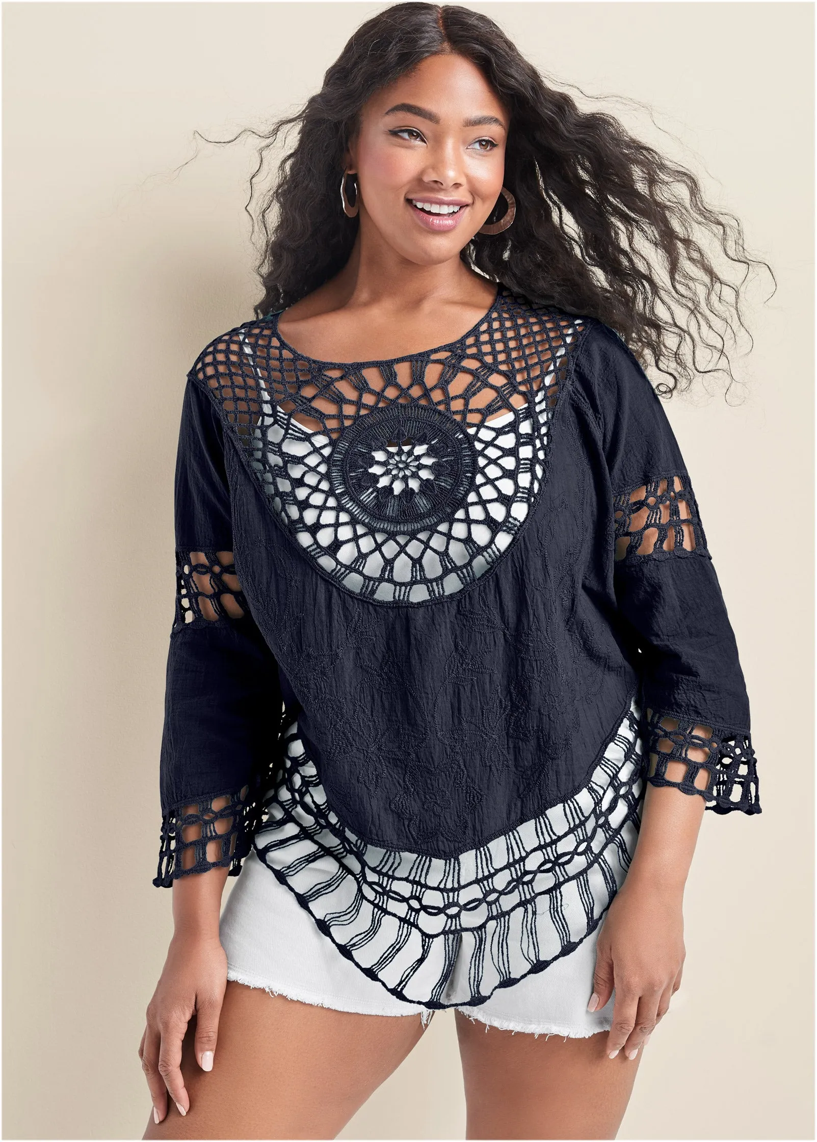 Crochet Top - Navy