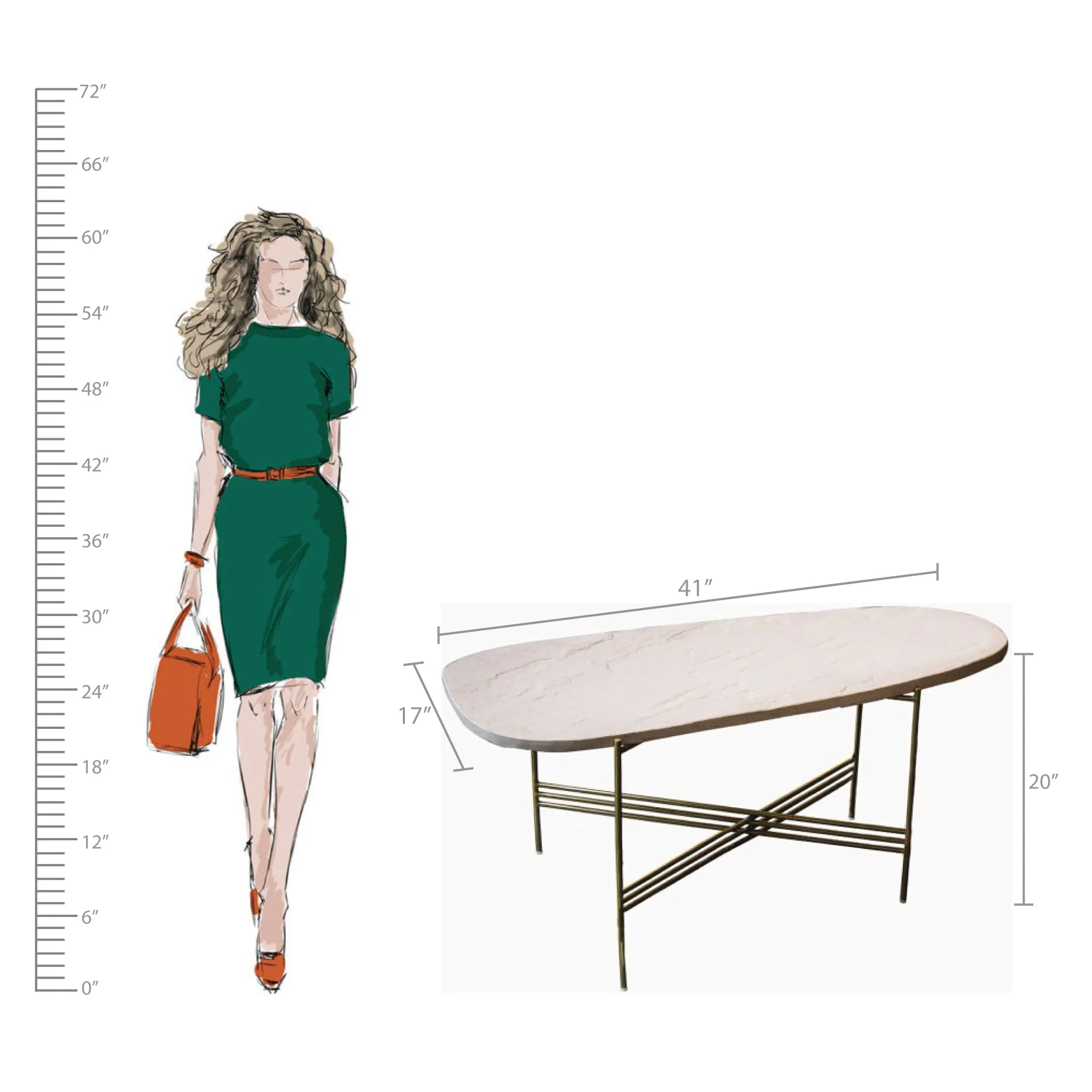 Elan Pietra Coffee Table - Eclipse (Beige Sandstone, Polished Brass Finish)