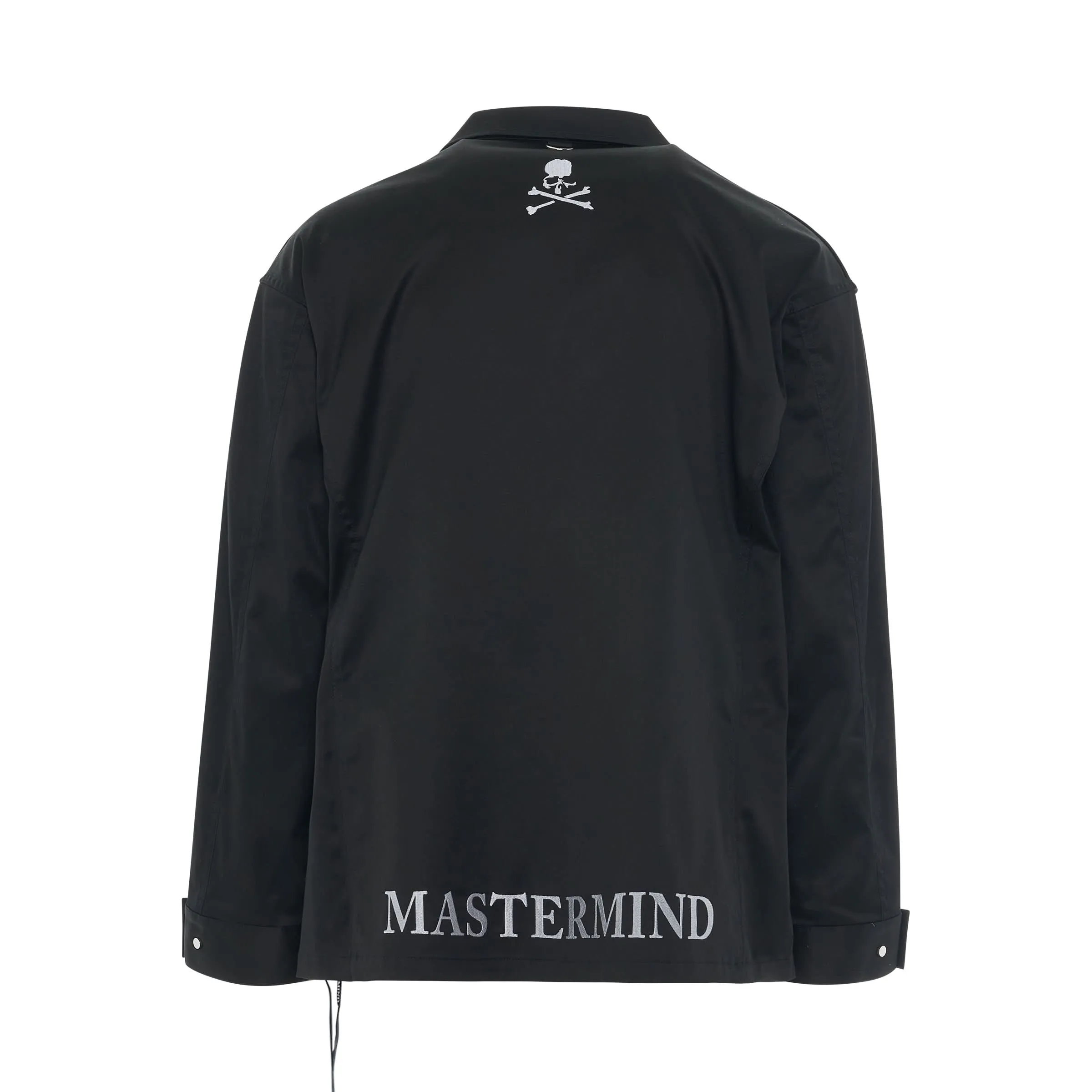 Embroidered Skull Military Jacket in Black