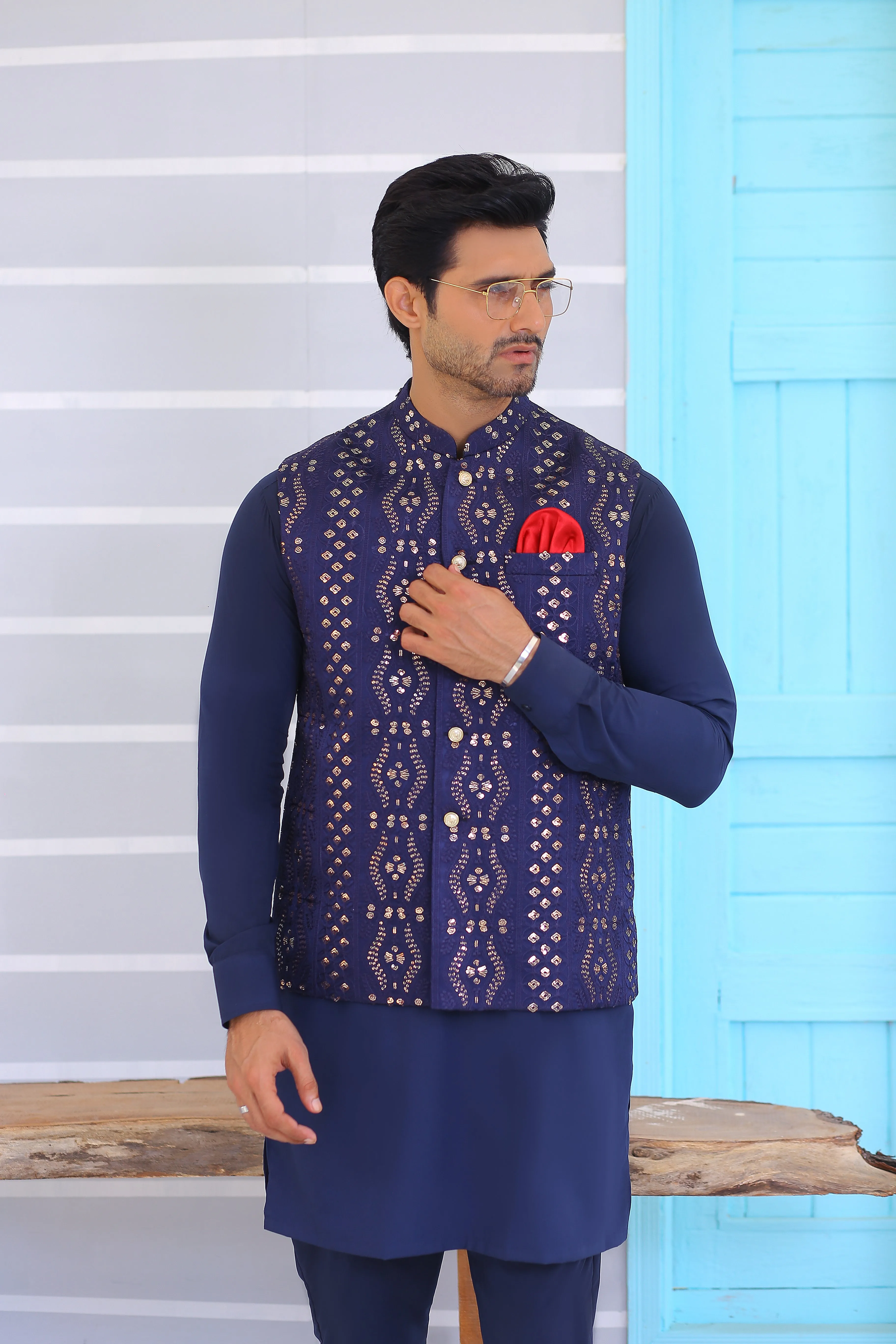 ER WC 1070 Navy Blue Waistcoat For Men