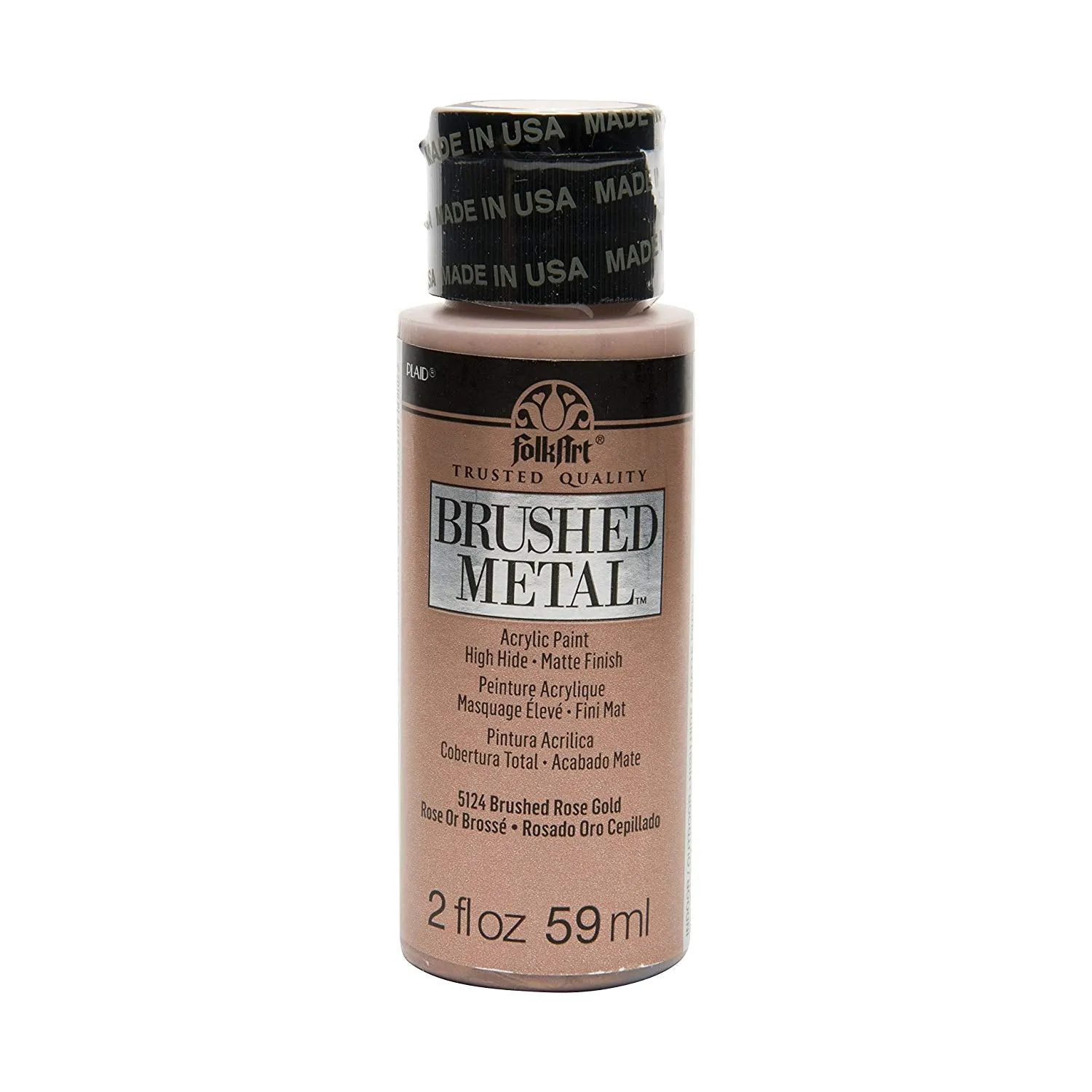 Folkart Brushed Metal Acrylic Paints Rose Gold