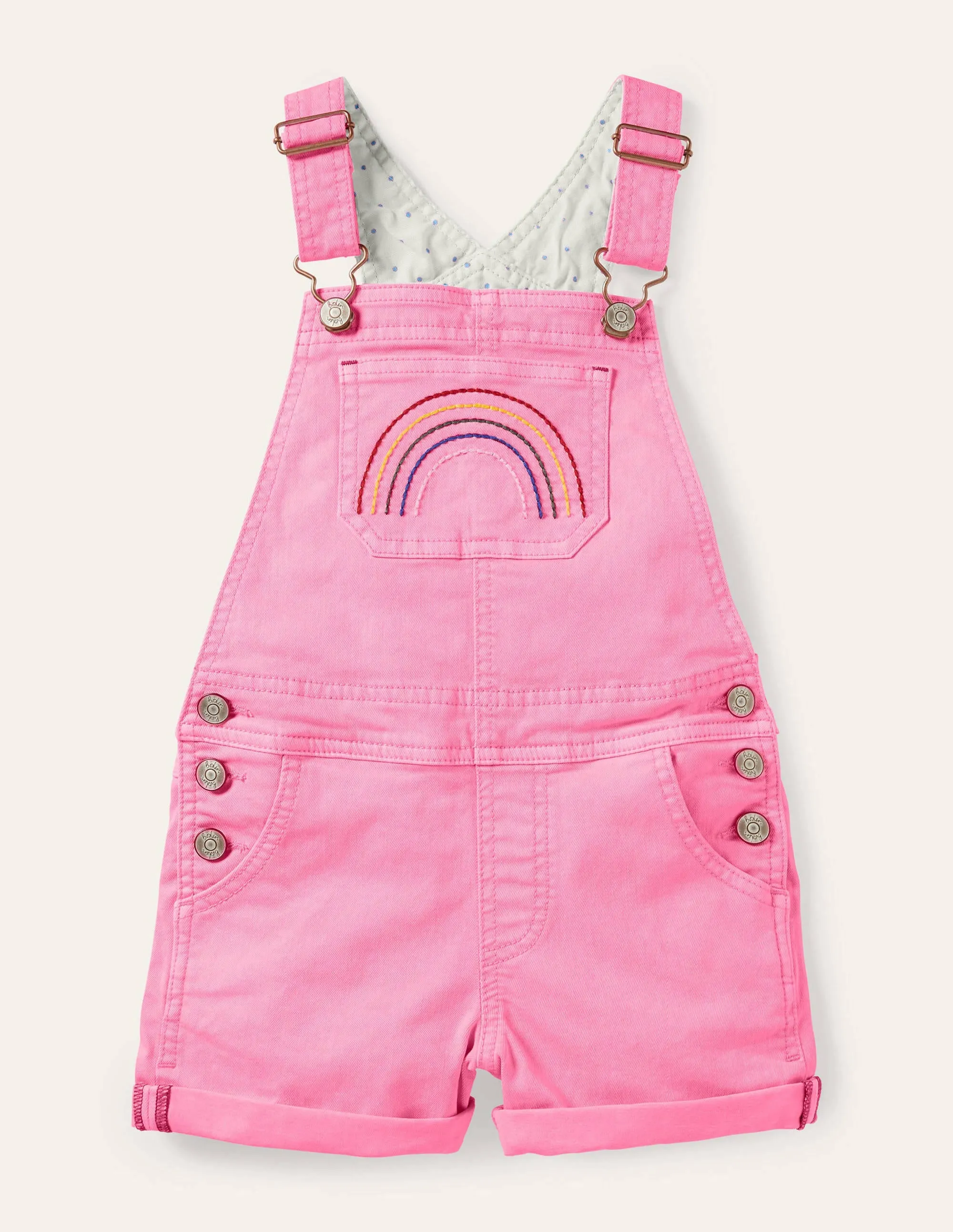 Fun Short Dungarees-Festival Pink