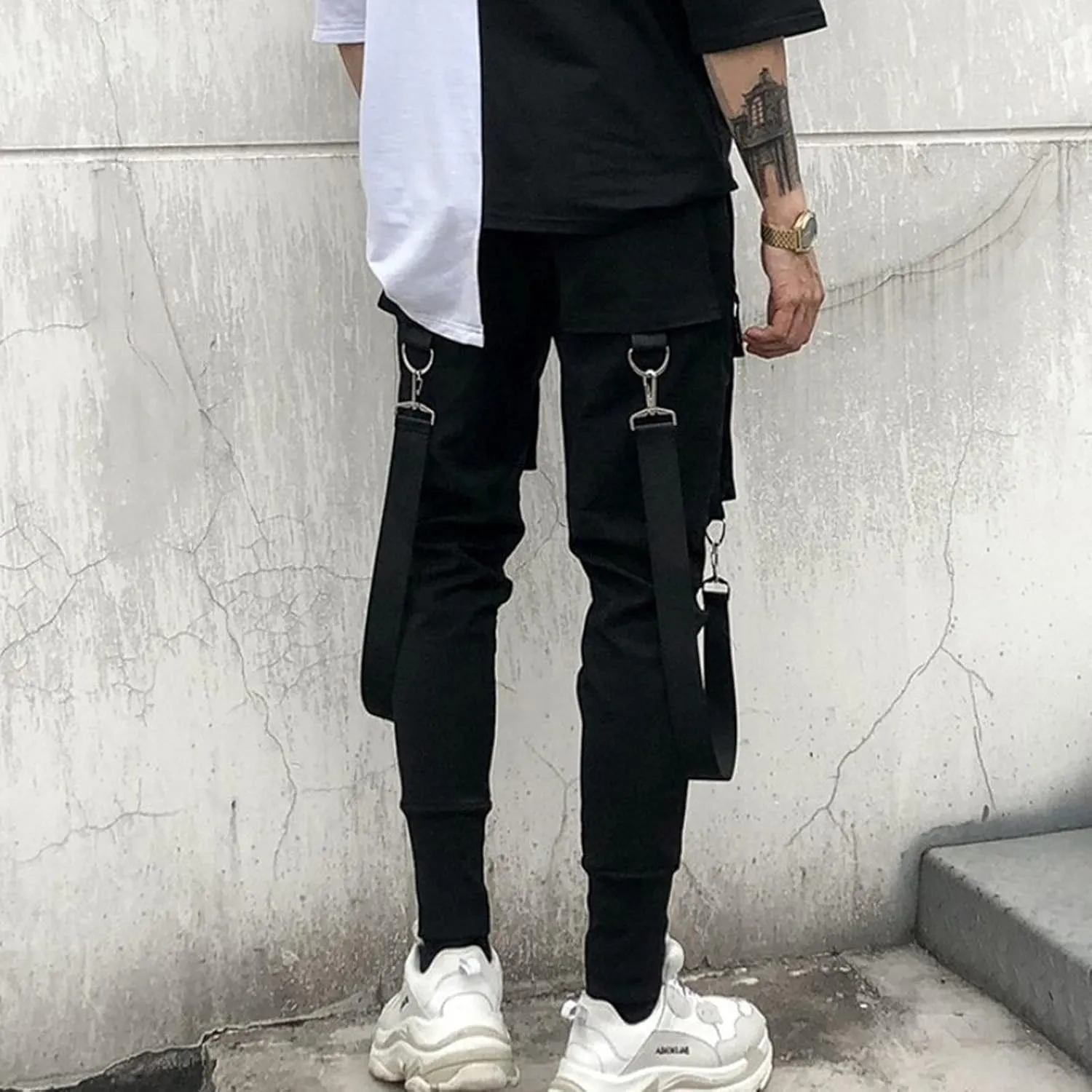 GIERIDUC Men's Techwear Pants Mens Trousers Casual Pants Expandable Waist Corduroy Regular Fit Pants Lightweight Joggers Men