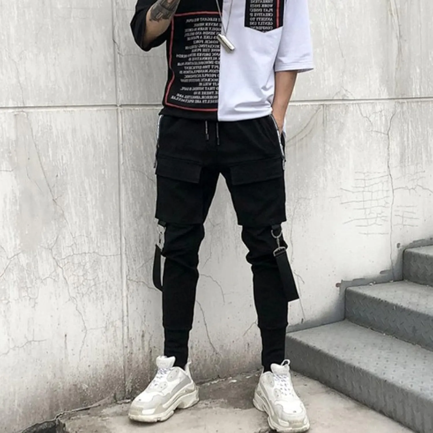 GIERIDUC Men's Techwear Pants Mens Trousers Casual Pants Expandable Waist Corduroy Regular Fit Pants Lightweight Joggers Men