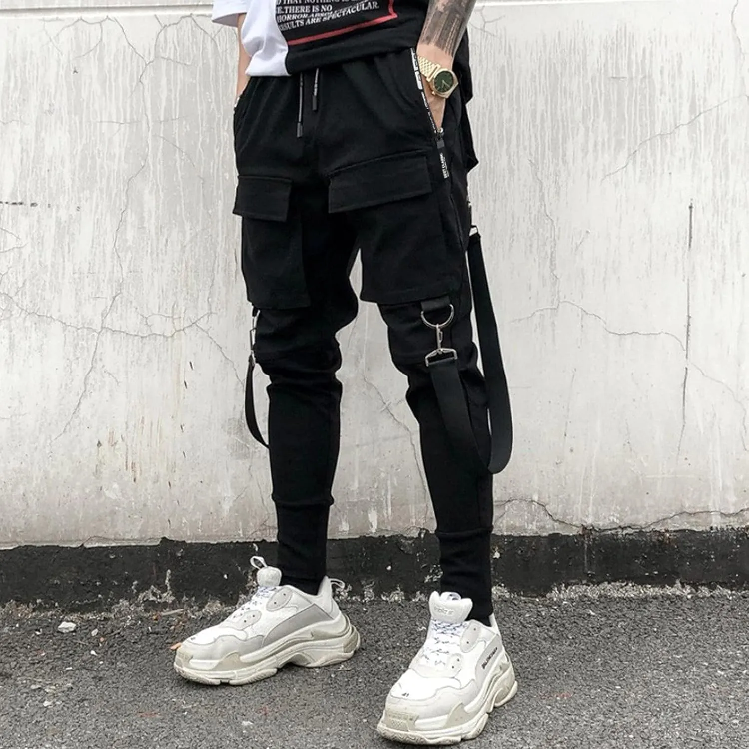 GIERIDUC Men's Techwear Pants Mens Trousers Casual Pants Expandable Waist Corduroy Regular Fit Pants Lightweight Joggers Men