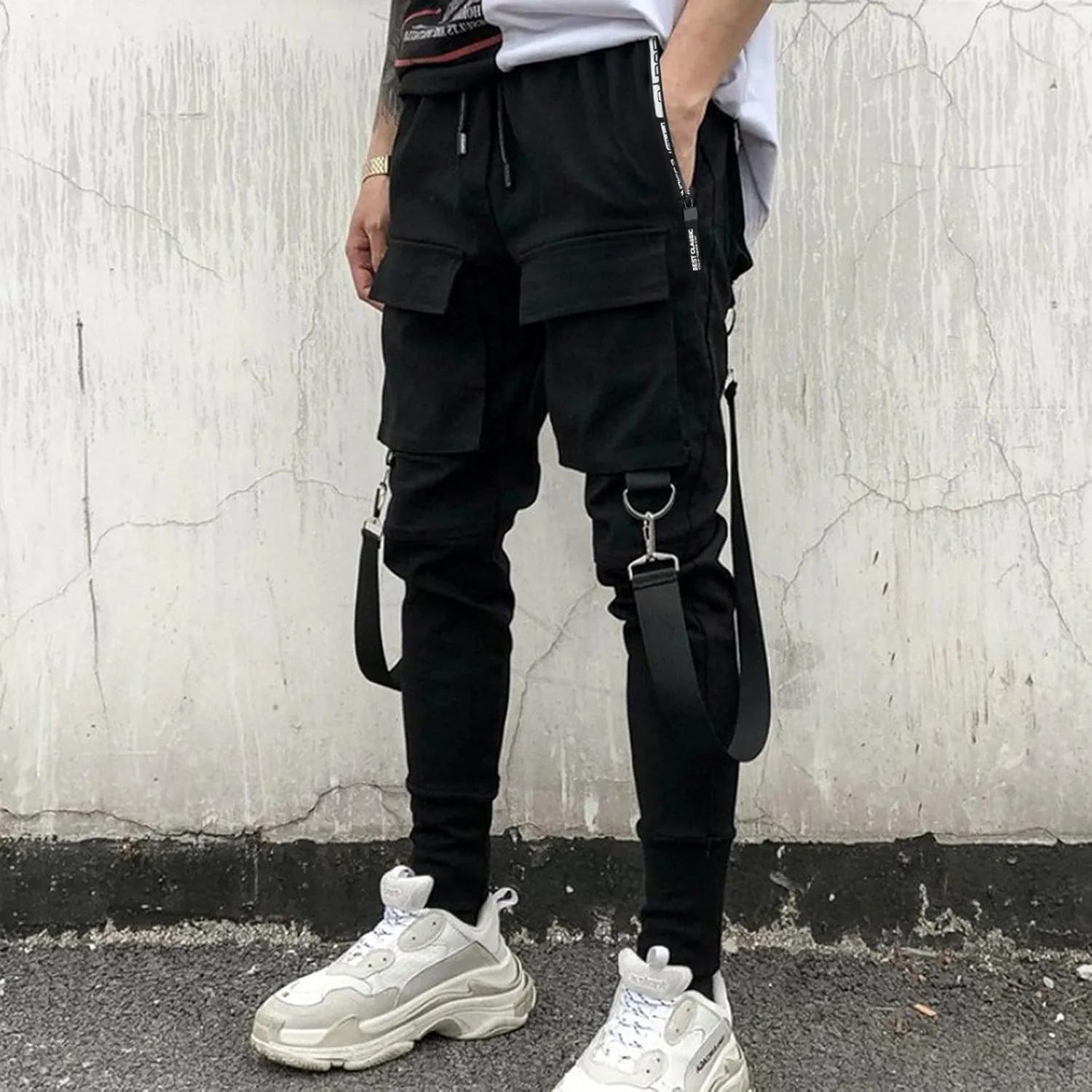 GIERIDUC Men's Techwear Pants Mens Trousers Casual Pants Expandable Waist Corduroy Regular Fit Pants Lightweight Joggers Men
