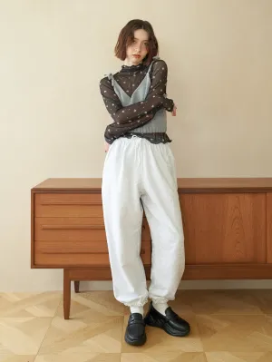 Lace Design Sweat Pants