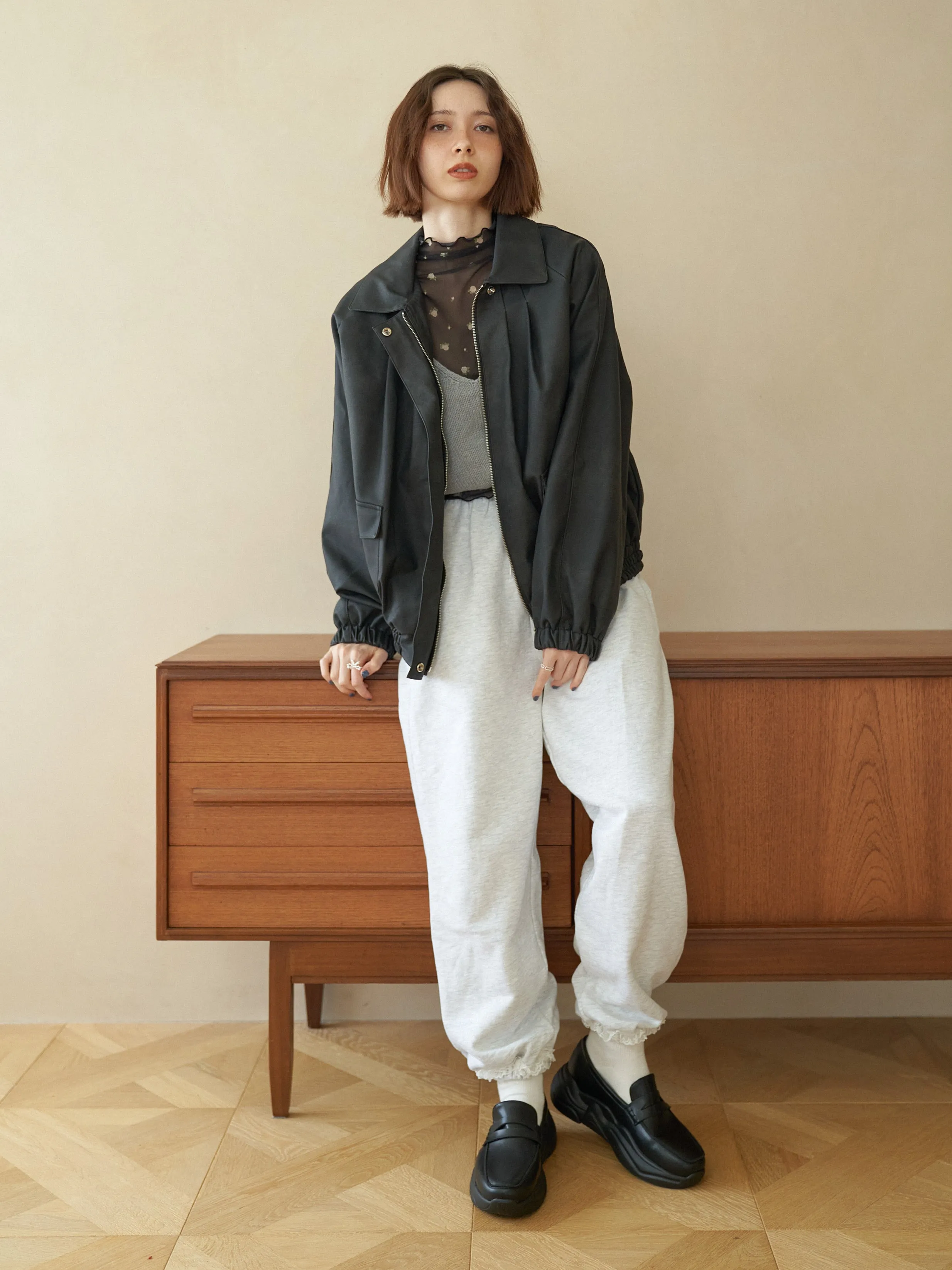 Lace Design Sweat Pants