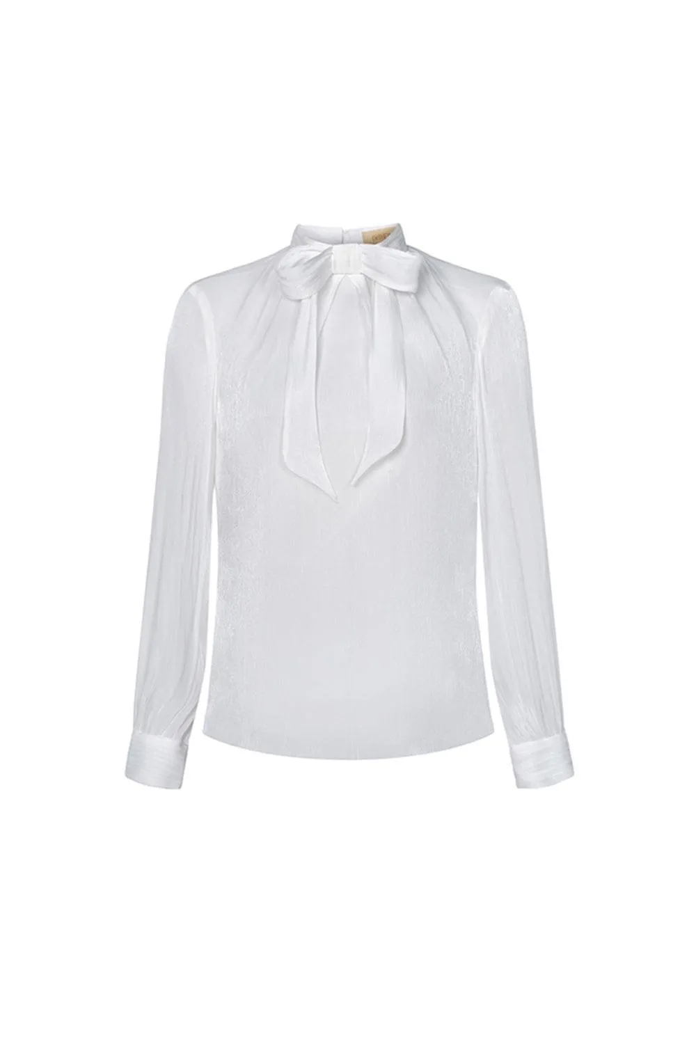 Lamarr Straight Bow Tie Polyester Silk Top
