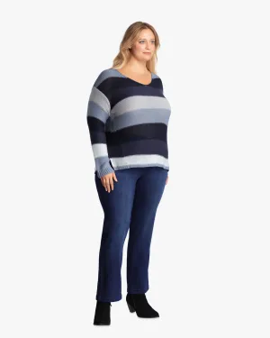London Long-Sleeve Striped Sweater | Light Blue / Navy