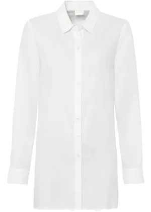 Long blouse made of organic viscose Bodyflirt, white