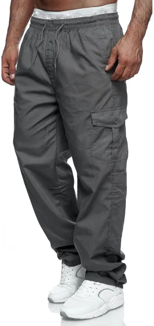 Mens Workout Cargo Sweatpants Tactical Pant Rip-Stop Hiking Pants Men Trouser Drawstring Work Joggers Men's Sweatpant