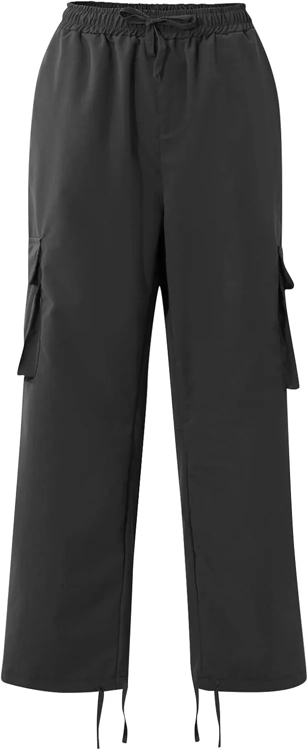 Pants Men Cargo Stretch Elastic Waist Drawstring Pants with Pockets Pants Ripstop Stretch Fall Winter Joggers Trouser