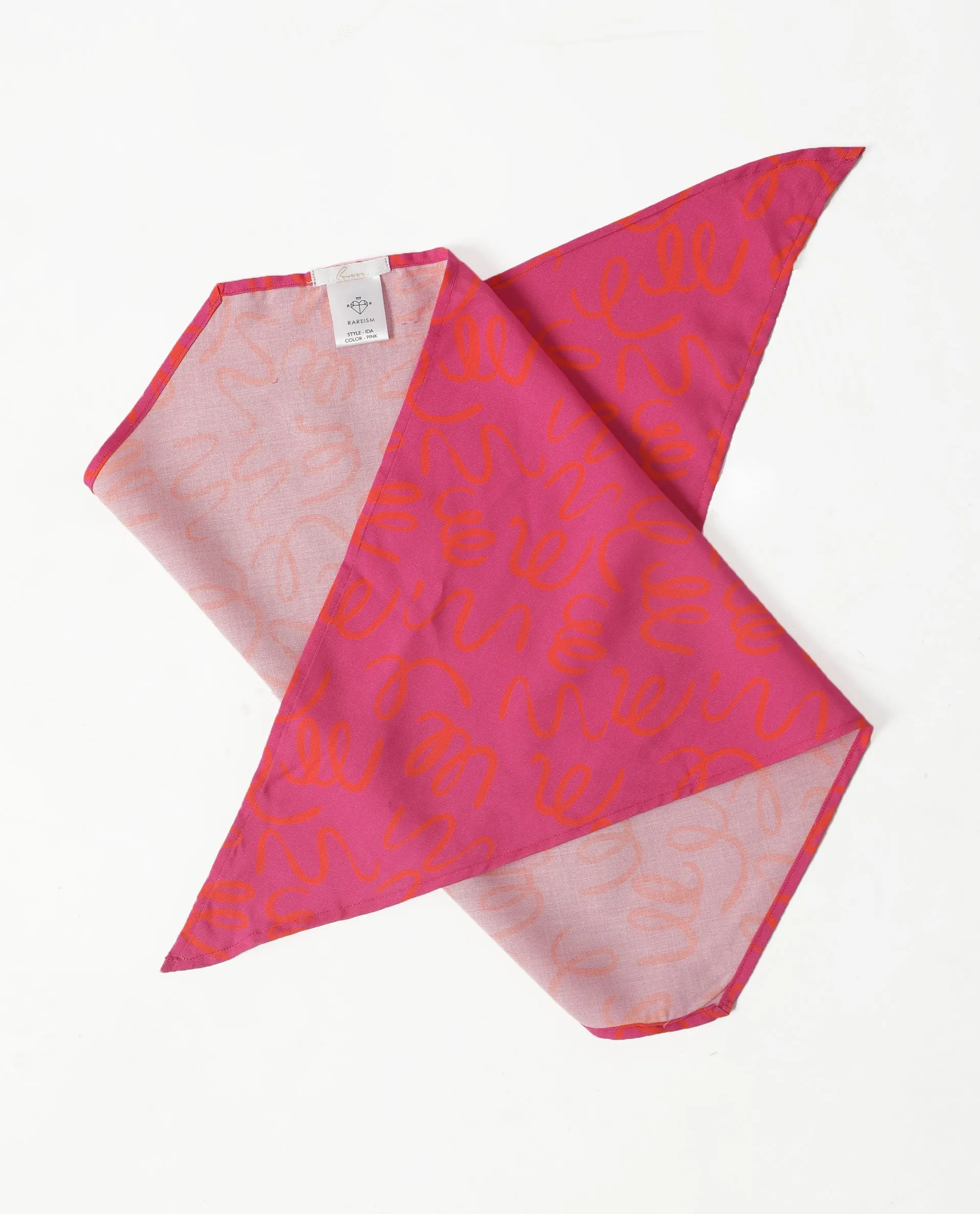 Rareism Women Ida Pink Scarf Cotton Silk Fabric