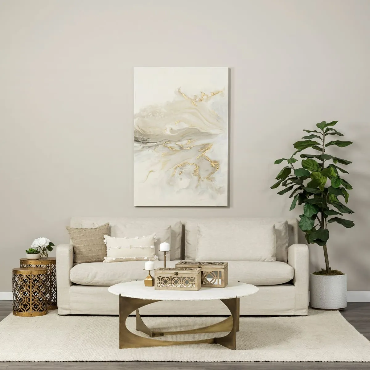 Rudebekia Accent Table Gold Metal