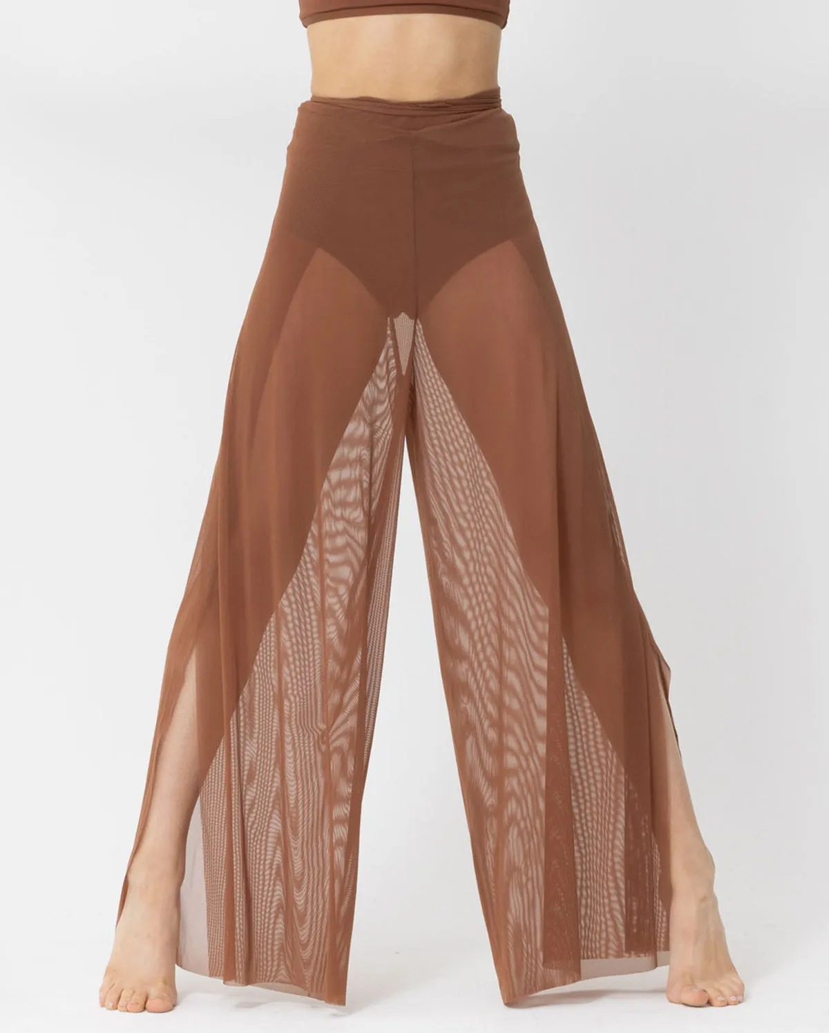 Studio 7, Mesh Wrap Pants, Mocha, Adults, ADMP02