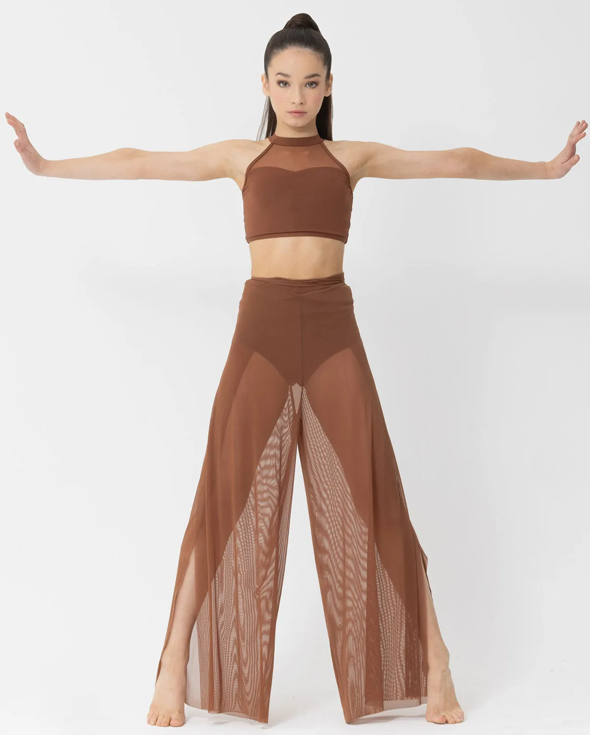 Studio 7, Mesh Wrap Pants, Mocha, Adults, ADMP02