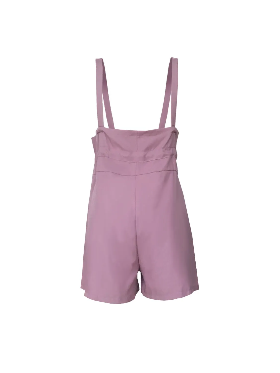 TEEK - Drawstring Pocketed Wide Strap Pocketed Short Overalls