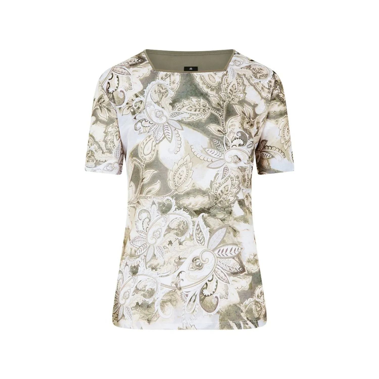 TIGI 18/20 Soft Square Neck Paisley Print Top