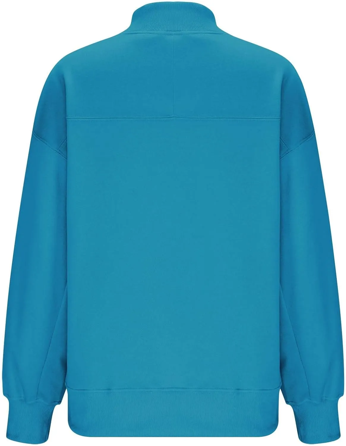 Trendy Sweatshirt for Women with Pockets Stretchy Mock Neck Tops Drop Shoulder Solid Color Pullover Hoodie Y2K