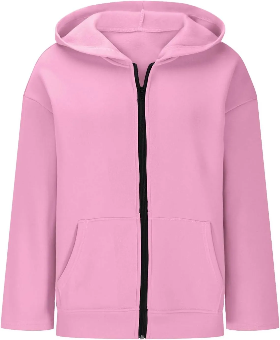 Womens Fall Hoodies Pullover Full Zip Up Jacket Casual Long Sleeve Hooded Sweatshirt with Pockets Fall Oversized Tops