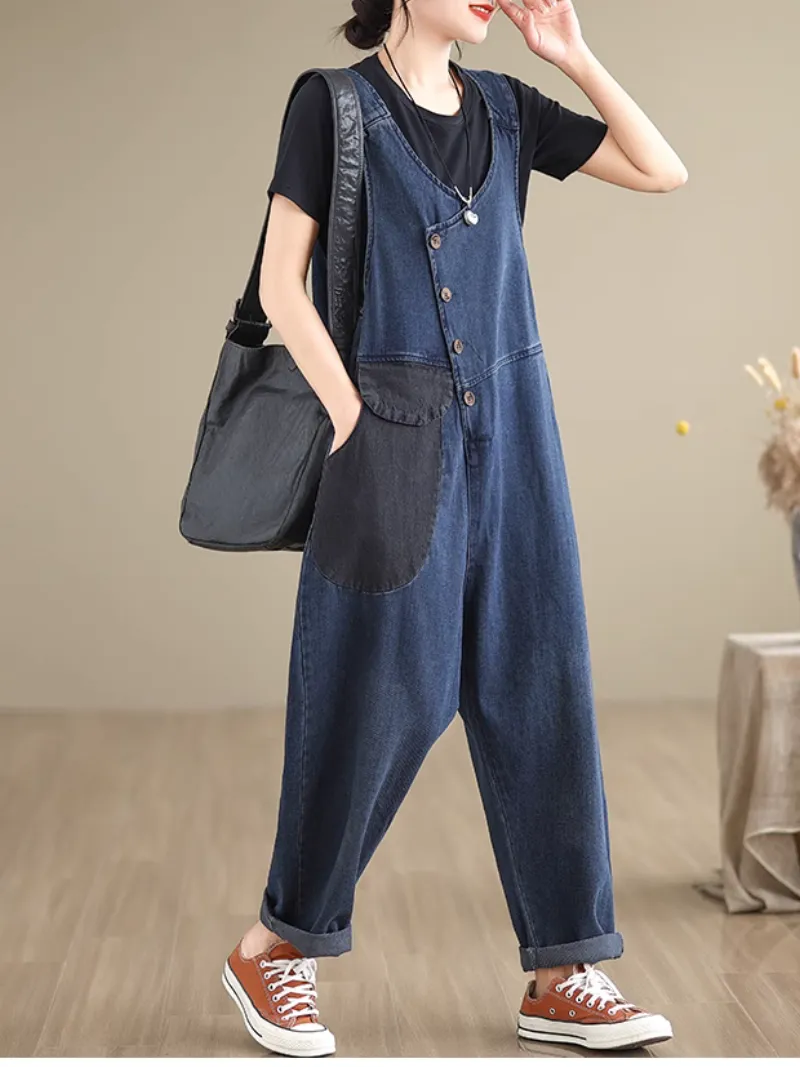 Women's Summer Wonderful  Large Size Loose Long Dungarees