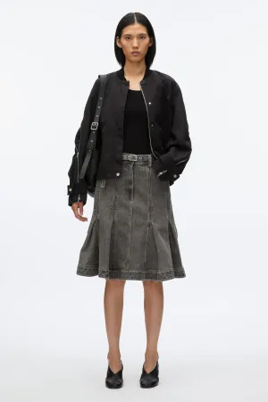 Zip Cocoon Back Bomber Jacket